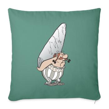Asterix & Obelix - Obelix with stone - Sofa pillowcase 17,3'' x 17,3'' (45 x 45 cm) - cypress green - Front