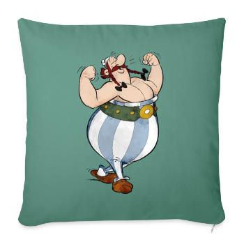 Asterix Obelix Hände In Den Taschen - Sofakissenbezug 45 x 45 cm - Tanngrün - Vorne