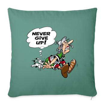 Asterix & Obelix geben niemals auf - Sofakissenbezug 45 x 45 cm - Tanngrün - Vorne