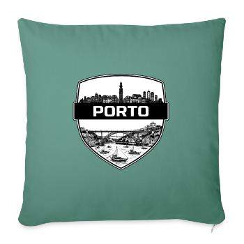 Porto Portugal Schildwappen Dom Luis Bridge Geschenk - Sofakissenbezug 45 x 45 cm - Tanngrün - Vorne