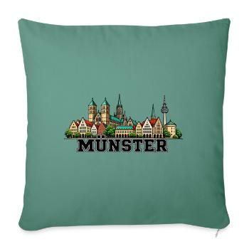 Münster Skyline Stadtmotiv - Sofakissenbezug 45 x 45 cm - Tanngrün - Vorne