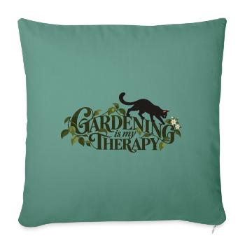 Gardening Is My Therapy Cat - Sofakissenbezug 45 x 45 cm - Tanngrün - Vorne