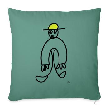 Oha Männchen / Holy Moly Man - Sofakissenbezug 45 x 45 cm - Tanngrün - Vorne
