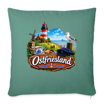 OSTFRIESLAND - Sofakissenbezug 45 x 45 cm - Tanngrün - Vorne