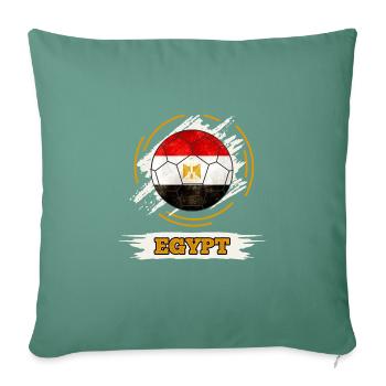 Egypt - Fußball mit Ägypten Flagge - Sofakissenbezug 45 x 45 cm - Tanngrün - Vorne