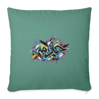 Neon-Graffiti-Explosion - Sofakissenbezug 45 x 45 cm - Tanngrün - Vorne