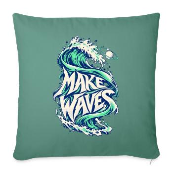 Make Waves Planet Wave Surf Art - Sofakissenbezug 45 x 45 cm - Tanngrün - Vorne