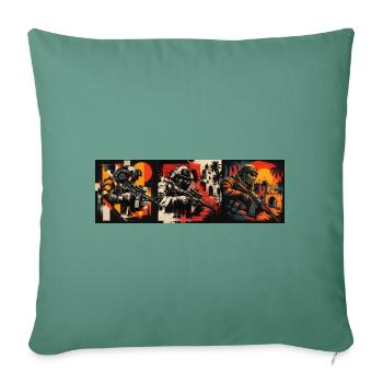 Gamer Motiv Ego Shooter - Geschenk für Zocker - Sofakissenbezug 45 x 45 cm - Tanngrün - Vorne