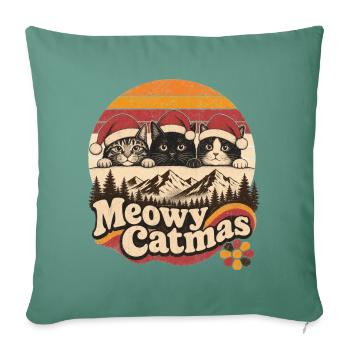 Katze Meowy catmas Weihnachten - Sofakissenbezug 45 x 45 cm - Tanngrün - Vorne