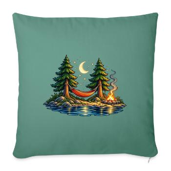 Moonlight Hammock – Auszeit unter Sternen - Sofakissenbezug 45 x 45 cm - Tanngrün - Vorne