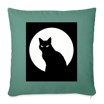 Katze Vollmond - Sofakissenbezug 45 x 45 cm - Tanngrün - Vorne