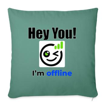 Hey du, ich bin offline, Icon Tee - Sofakissenbezug 45 x 45 cm - Tanngrün - Vorne