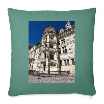 Treppe der Burg von Blois - Sofakissenbezug 45 x 45 cm - Tanngrün - Vorne