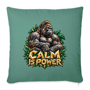 Calm is Power Gorilla Low Poly Stärke Ruhe Shirt - Sofakissenbezug 45 x 45 cm - Tanngrün - Vorne