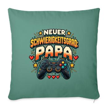 Neuer Schwierigkeitsgrad Papa - Sofakissenbezug 45 x 45 cm - Tanngrün - Vorne