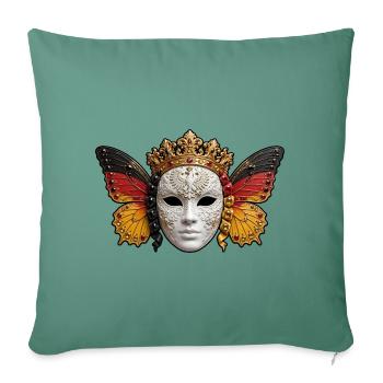 Königliche Masken-Schmetterlingskrone - Sofakissenbezug 45 x 45 cm - Tanngrün - Vorne