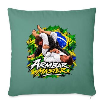 Armhebel-Meister – Brazilian Jiu-Jitsu BJJ - Sofakissenbezug 45 x 45 cm - Tanngrün - Vorne