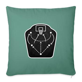 Basketball Taktik Tafel Coach Spielzug T-Shirt - Sofakissenbezug 45 x 45 cm - Tanngrün - Vorne