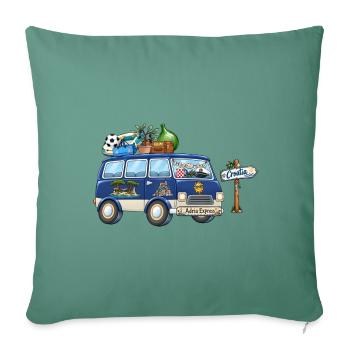 Kroatien Camper Wohnmobil - Sofakissenbezug 45 x 45 cm - Tanngrün - Vorne