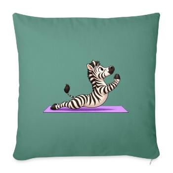 Süßes Zebra Cartoon Yoga Meditation Lustig - Sofakissenbezug 45 x 45 cm - Tanngrün - Vorne