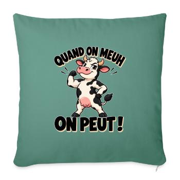Cartoon Cow: Wenn du muhst, kannst du es - Sofakissenbezug 45 x 45 cm - Tanngrün - Vorne
