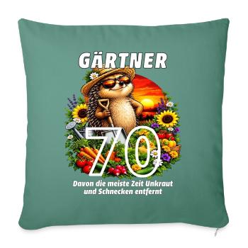 Gärtner Unkraut und Schnecken entfernt 70 - Sofakissenbezug 45 x 45 cm - Tanngrün - Vorne