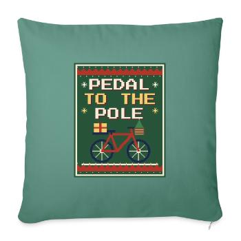 Pedal to the Pole – Rad-Weihnachtspullover - Sofakissenbezug 45 x 45 cm - Tanngrün - Vorne