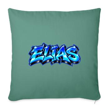 ELIAS Graffiti Name Street Art Hip Hop 3D - Sofakissenbezug 45 x 45 cm - Tanngrün - Vorne