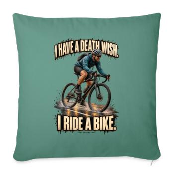 ODDROO – I Ride a Bike - Sofakissenbezug 45 x 45 cm - Tanngrün - Vorne