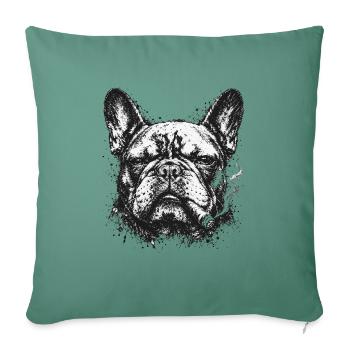  Französische Bulldogge Mit Zigarre Im Markanten - Sofakissenbezug 45 x 45 cm - Tanngrün - Vorne