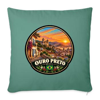 Ouro Preto Brasilien Stadt Landschaft Berge - Sofakissenbezug 45 x 45 cm - Tanngrün - Vorne