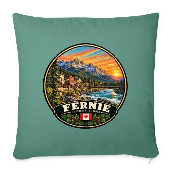 Fernie British Columbia Kanada Berge Natur - Sofakissenbezug 45 x 45 cm - Tanngrün - Vorne