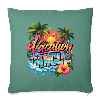 Cancun-Urlaubsuntergang - Sofakissenbezug 45 x 45 cm - Tanngrün - Vorne