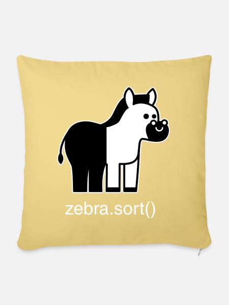 Sortiertes Zebra - Sofakissenbezug 45 x 45 cm - Hellgelb