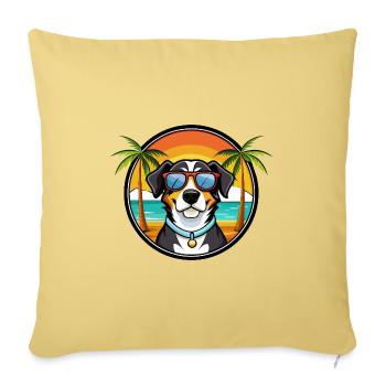 Entlebucher Sennenhund Rasse Cartoon Sonnenbrille - Sofakissenbezug 45 x 45 cm - Hellgelb - Vorne