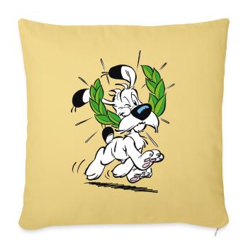 Asterix & Obelix Idefix Mit Lorbeerkranz - Sofakissenbezug 45 x 45 cm - Hellgelb - Vorne