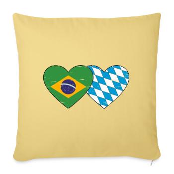 Brazil Bavaria Flag Heart used - Sofa pillowcase 17,3'' x 17,3'' (45 x 45 cm) - washed yellow - Front