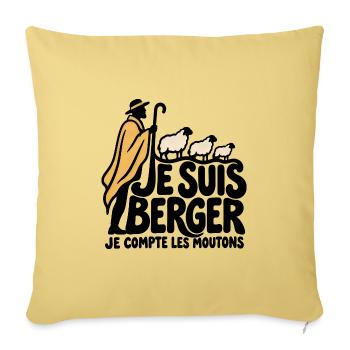 Ich bin ein Hirte – Humor - Sofakissenbezug 45 x 45 cm - Hellgelb - Vorne