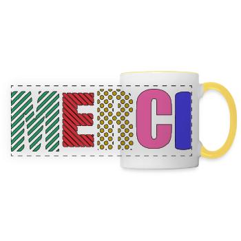 MERCI - Mug panoramique contrasté et blanc - blanc/jaune - Devant