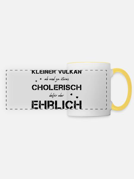 cholerisch ehrlich Choleriker - Panoramatasse - Weiß/Gelb