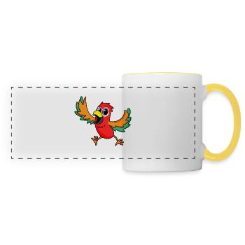 perroquet - Mug panoramique contrasté et blanc - blanc/jaune - Devant