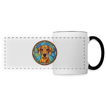 Rhodesian Ridgeback Hunderasse Buntglas Farbe - Panoramatasse - Weiß/Schwarz - Vorne