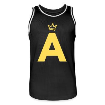 A comme Alvin - Maillot de basket Homme - noir/blanc - Devant - AI Model Male 185 dark (185cm)