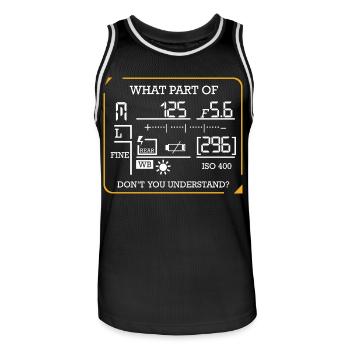 photographe - Maillot de basket Homme - noir/blanc - Devant - AI Model Male 185 dark (185cm)