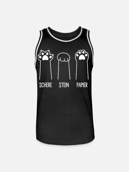 Katzenpfoten Katze Pfote Spiel Schere Stein Papier - Männer Basketball-Trikot - Schwarz/Weiß