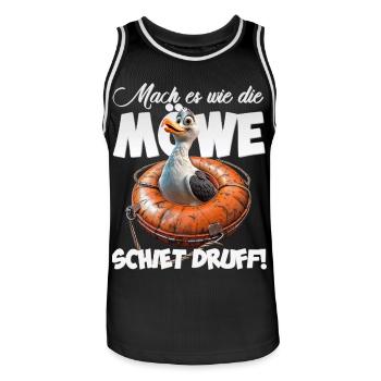 Freche Möwe #lovely toons - Männer Basketball-Trikot - Schwarz/Weiß - Vorne - AI Model Male 185 dark (185cm)