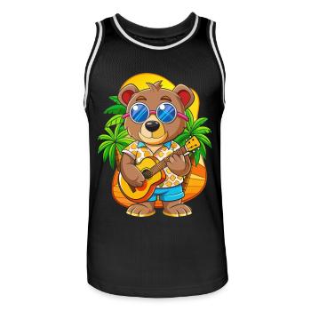 Lustige Bär Hund Cartoon Sommer Strand Sonnenbrille - Männer Basketball-Trikot - Schwarz/Weiß - Vorne - AI Model Male 185 dark (185cm)