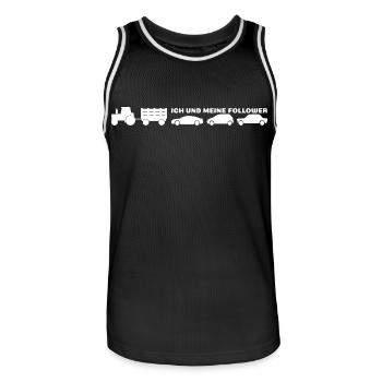 Ich und meine Follower - Bauer Traktor - Männer Basketball-Trikot - Schwarz/Weiß - Vorne - AI Model Male 185 dark (185cm)