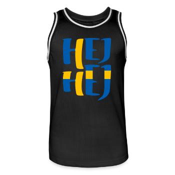 SCHWEDEN HEJ HEJ SCHWEDISCH - Männer Basketball-Trikot - Schwarz/Weiß - Vorne - AI Model Male 185 dark (185cm)