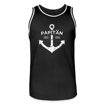 Papitän Geschenkidee Weihnachten Geburtstag - Männer Basketball-Trikot - Schwarz/Weiß - Vorne - AI Model Male 185 dark (185cm)